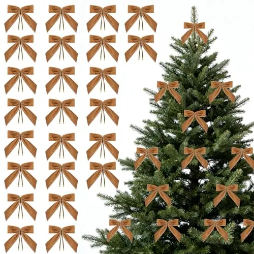 Christmas Velvet Ribbon Bows 24-Pack