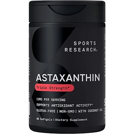 Select Accts: 60-Ct Sports Research 12mg Triple Strength Astaxanthin Softgels