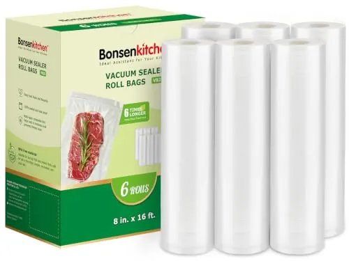 Bonsenkitchen 6-Count 8" x 16' Vacuum Sealer Rolls
