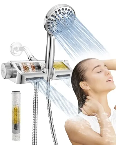 MakeFit 2-in-1 Filtered Dual Shower Head & Handheld Combo w/ 10 Spray Modes & 79" Hose (Chrome)