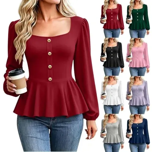 Long Sleeve Button Up Blouse