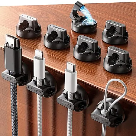 10-Ct LISEN Magnetic Adhesive Cord & Cable Holders