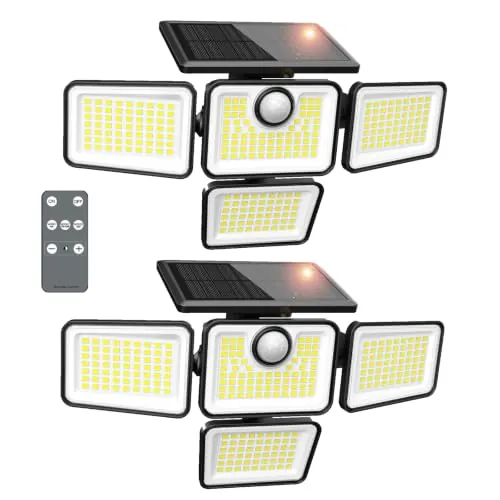 6000LM 4-Head Motion Sensor Outdoor Solar Lights (2-Pack)