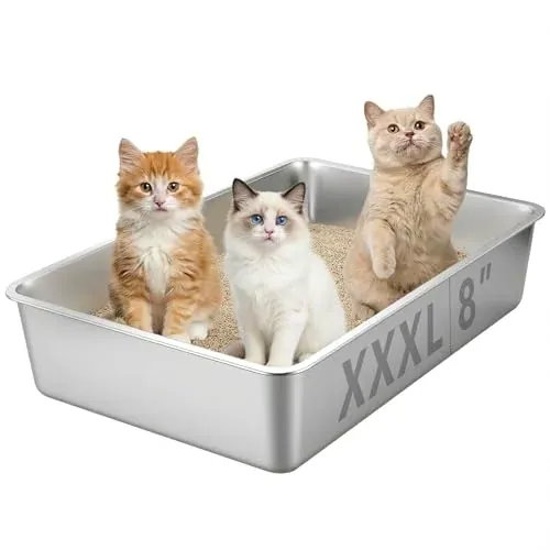 Homegroove XXXL Stainless Steel Litter Box 28x20x8 Inch