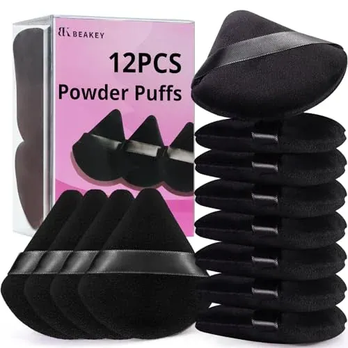 BEAKEY Triangle Powder Puffs 12-Count