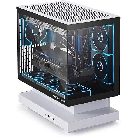 darkFlash FLOATRON F1 Micro-ATX Panoramic Floating PC Case (B&W Combo)