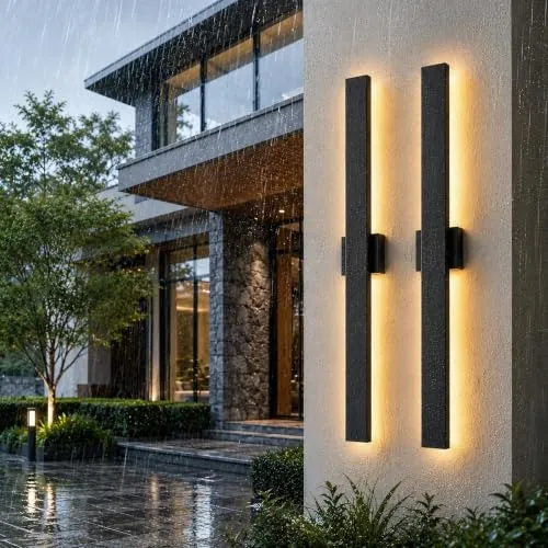 Rgzzup 39" Modern LED Outdoor Wall Light 2-Pack