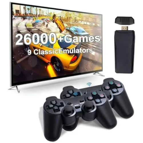 Retro Game Console with 26,000+ Games and Wireless Controllers