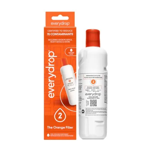 Everydrop by Whirlpool Ice & Water Refrigerator Filter 2, Orange, EDR2RXD1