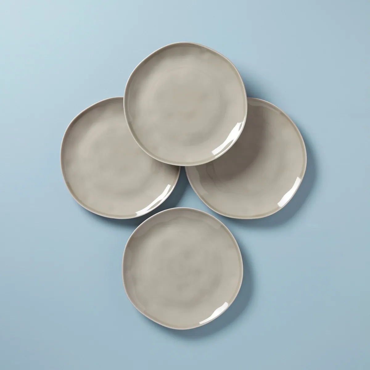 Lenox Bay Colors Grey Porcelain Dinner Plates, Set of 4