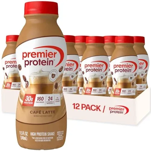 Premier Protein Café Latte Protein Shake, 30g Protein, 12-Pack