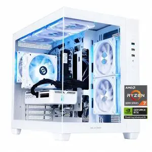Mloong Gaming PC Desktop, AMD Ryzen 7 8700F 4.1 GHz (5.0Ghz Turbo), NVIDIA RTX 5060 Ti 8GB GDDR7, 1TB Gen4 NVMe SSD, 16GB 6000Mhz DDR5 RAM, 650W PSU, Wi-Fi, Win 11 Home Prebuilt PC, White