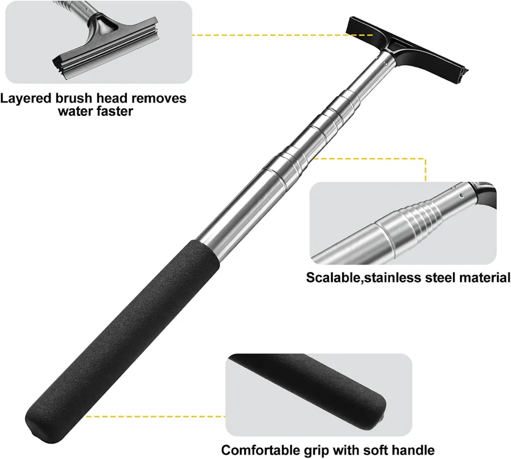 Car Mirror Squeegee w/ 39" Handle