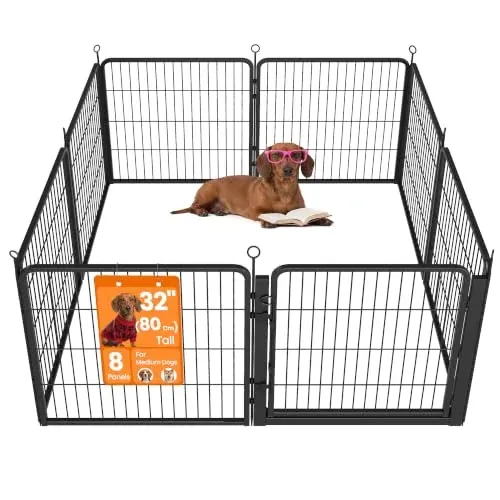 Feandrea 8-Panel Dog Playpen, 67 x 67 x 32 Inch