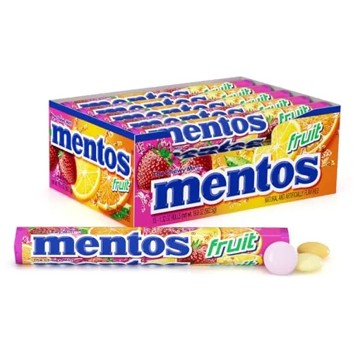 Mentos Chewy Fruit Candy Roll 15-Pack