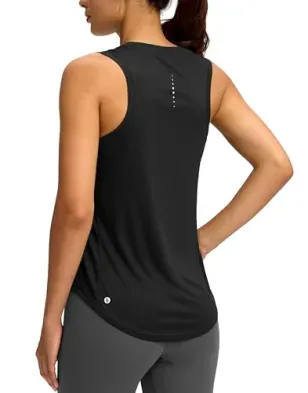 SANTINY Women's Sleeveless Lightweight Quick-Dry Racerback Workout Tank Top