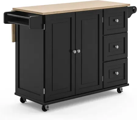 Homestyles Dolly Madison Mobile Kitchen Island Cart w/ Drop Leaf Bar
