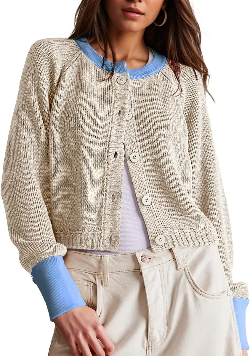 UNCLECAT Women’s Cropped Cardigan Sweater
