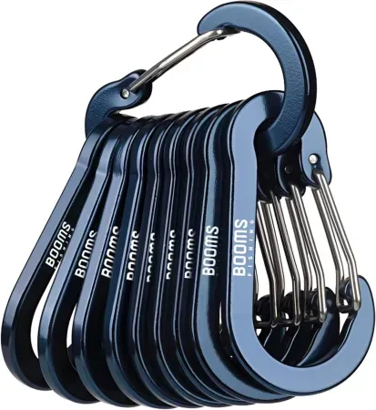 10-Pack 3.1" Booms Fishing Aluminum D-Ring Keychain Carabiner Clips