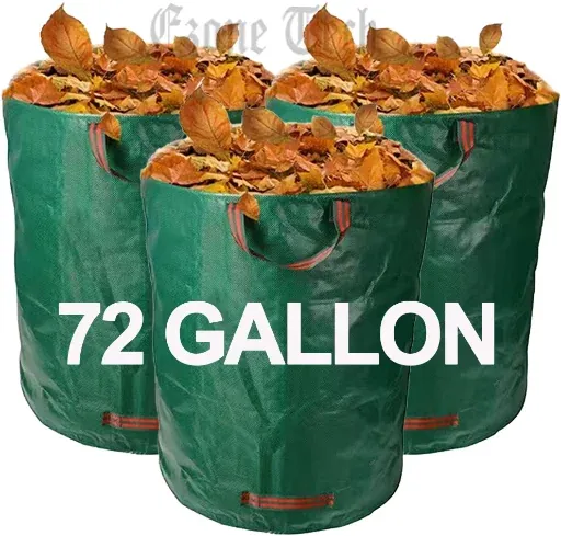 EZONETECH 3-Pack Reusable Garden Waste Bags 72 Gallon