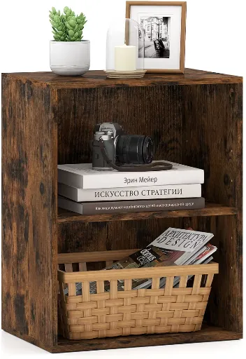 Costway 2-Cube Bookcase w/ 5-Position Adjustable Shelf