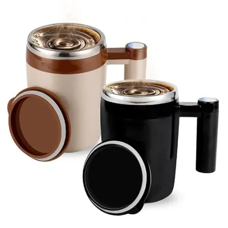 2-Pack 14oz KittBabby Self-Stirring Rechargeable Magnetic Coffee Mug
