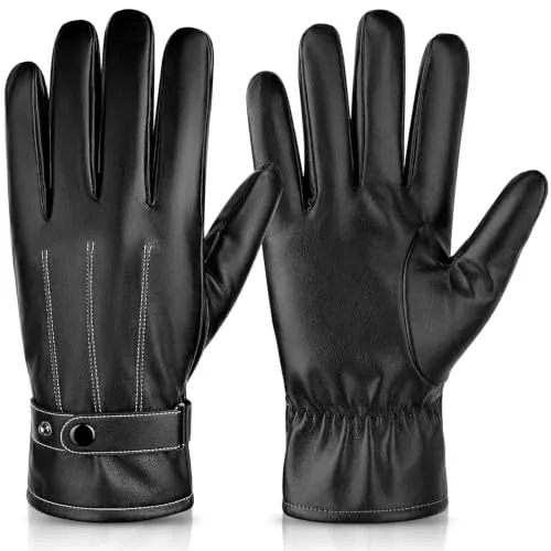 Trifabricy Men's PU Leather Gloves