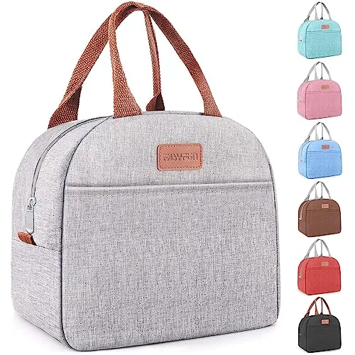 11L EASYFUN Insulated Lunch Bag Cooler with Carry Handle (Gray)