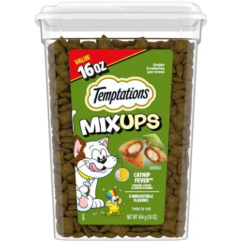 Temptations MixUps Crunchy and Soft Cat Treats Catnip Fever 16oz.