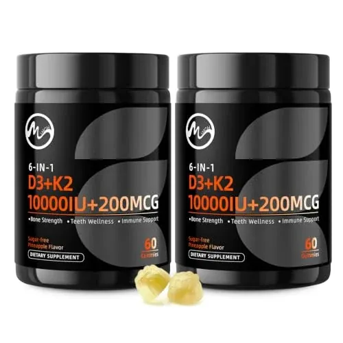 M inch Vitamin D3 K2 Gummies 10000IU/200mcg 2-Pack
