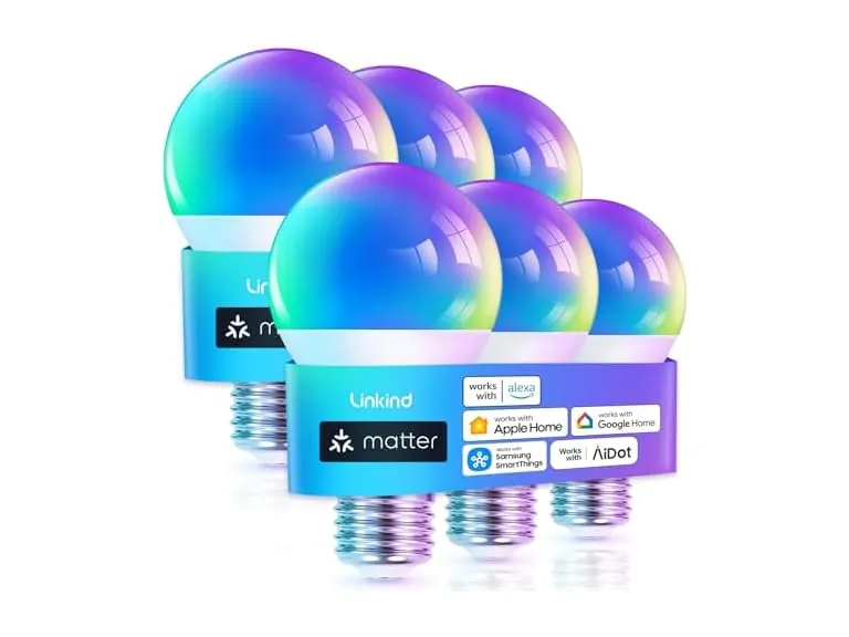 Linkind Matter Smart Light Bulbs A19 RGBTW