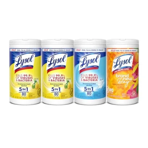 Lysol All-Purpose Disinfecting Wipes 4-Pack 80-Count (Mango + Linen + 2x Lemon)