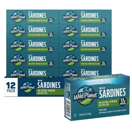 12-Pack 4.4oz Wild Planet Wild Sardines in EVOO & Sea Salt