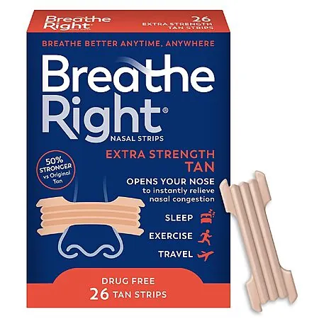 26-Ct Breathe Right Extra Strength Nasal Strips (Tan)