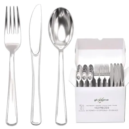 153-Pack Glowserve Disposable Plastic Silverware Cutlery Set