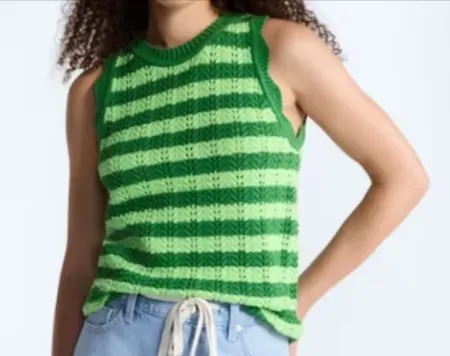 Free Assembly Women's Crochet Cotton Racerback Tank Top