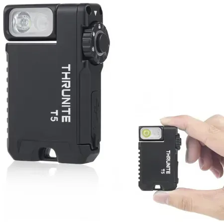 ThruNite T5 Rechargeable EDC RGB & 523 Lumens Cold White LED Flat Mini Flashlight