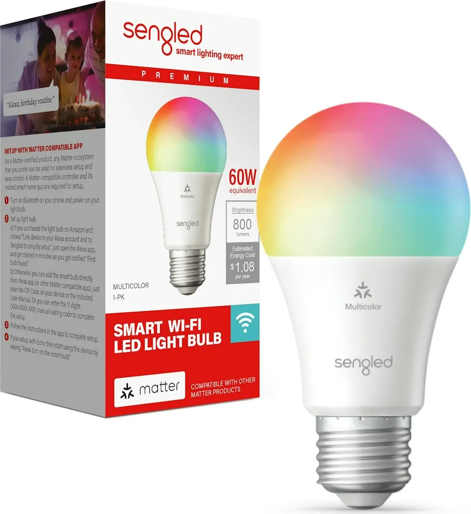 Sengled Matter A19 Multicolor Smart LED Light Bulb