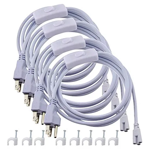 REXTiN T5 T8 Tube Power Cord 4-Pack
