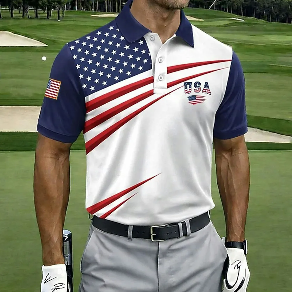 Men's Vintage Freedom Flag Polo Shirt for 2