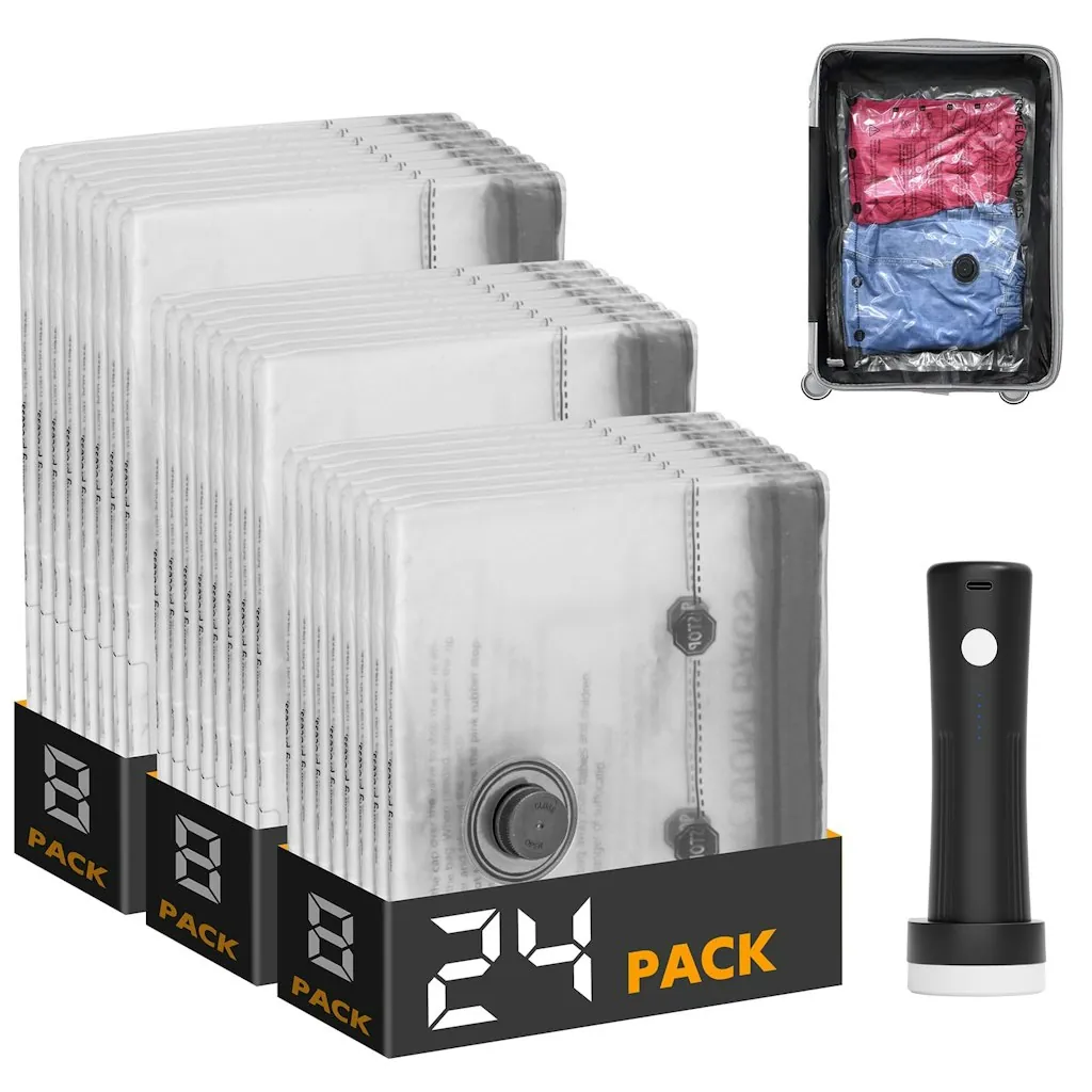 SpaceAid Electric Pump Vacuum Storage Bags 24-Pack