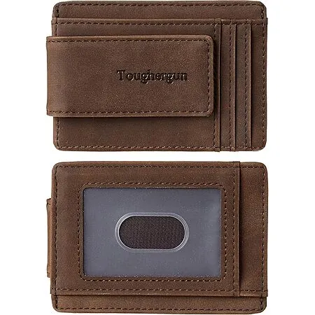 Toughergun Men's Slim RFID-Blocking Wallet w/ Money Clip