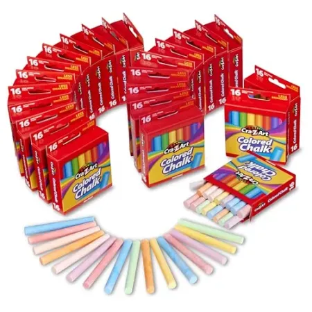 24-Count Cra-Z-Art Colored Chalk Sticks Bulk Pack