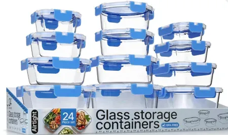 24-Piece Bakken Borosilicate Glass Food Storage Container Set w/ Lids