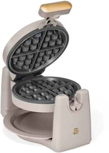 Beautiful Rotating Belgian Waffle Maker in Taupe (Porcini by Drew Barrymore)