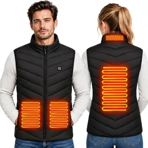 Heated USB Charging Puffer Sleeveless Jacket/Vest