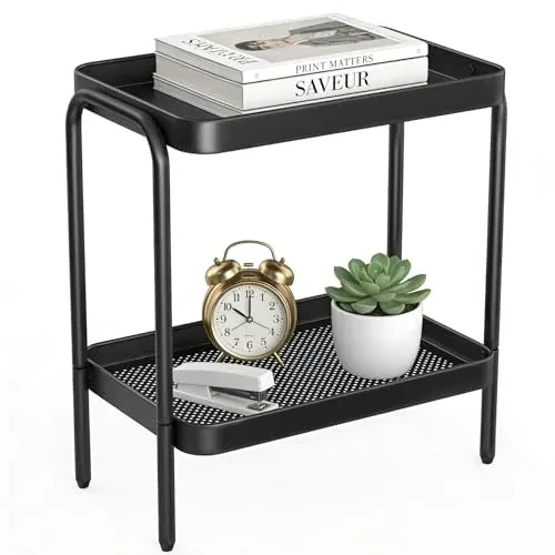 NobleForm 2-in-1 Narrow Side Table with Storage Shelves