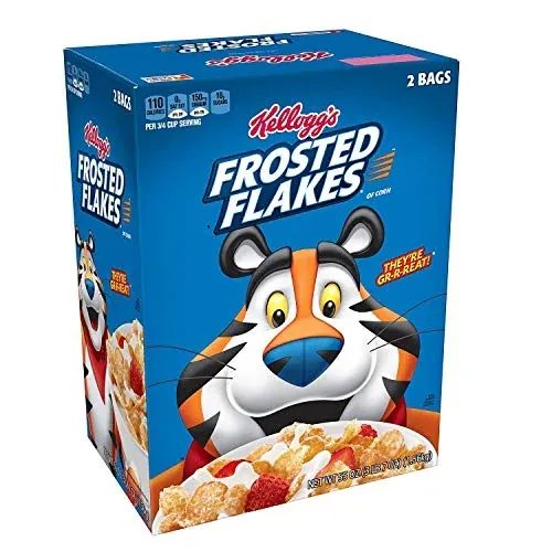 Kellogg's Frosted Flakes Giant Box Breakfast Cereal 55oz (2 Enclosed Bags)