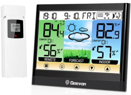 Geevon Weather Station w/ 5.9" Touchscreen, One Sensor