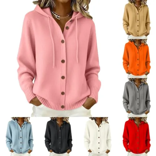 Cardigan Button Down Hooded Cardigans